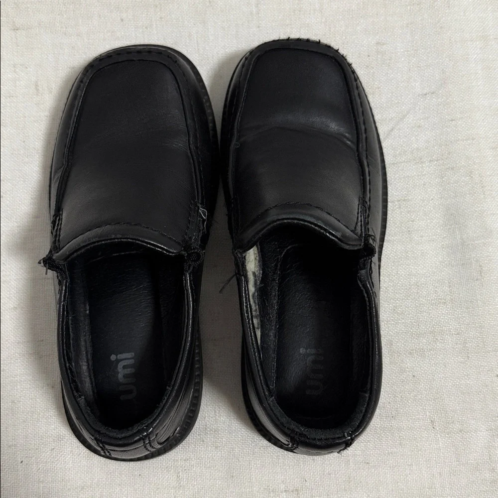 Umi black leather slip-on loafers for boys/kids size 27 (10)